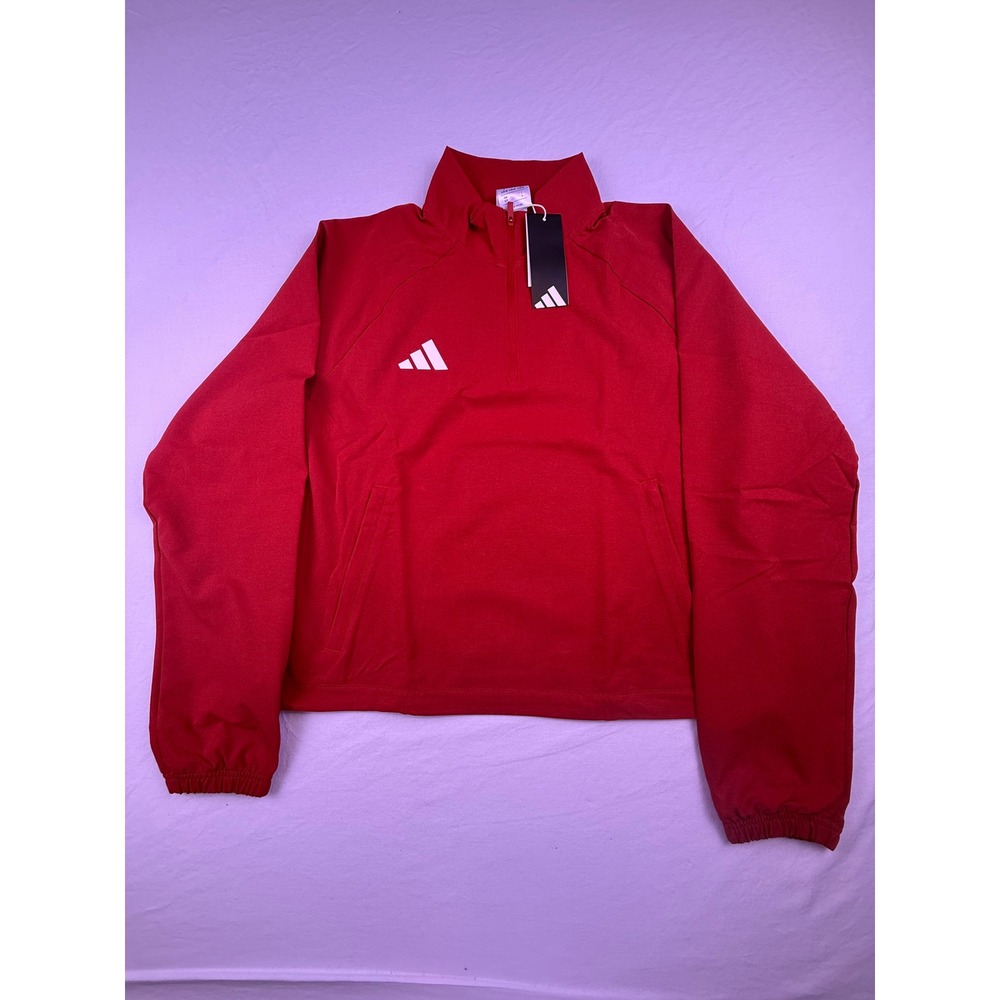 Adidas‎ Ultimate Woven Quarter Zip Pullover Womens Small Red NEW KE6414
